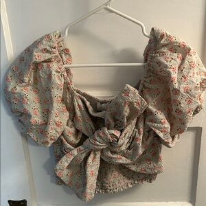 Cleobella Floral Print Puff Sleeve Top